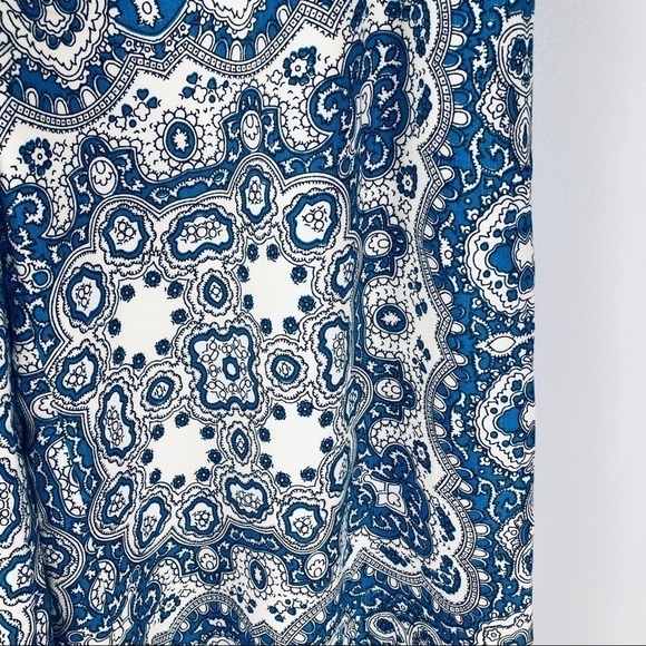 𝅺anthro Feather Bone Blue Talese Cropped Palazzos - Picture 5 of 12